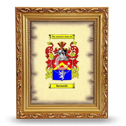 Bernards Coat of Arms Framed - Gold