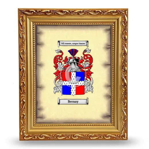 Bernay Coat of Arms Framed - Gold