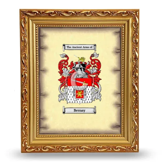Bernay Coat of Arms Framed - Gold