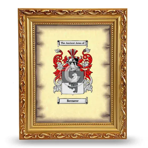 Bernere Coat of Arms Framed - Gold