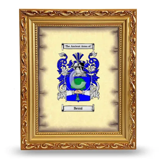 Berni Coat of Arms Framed - Gold