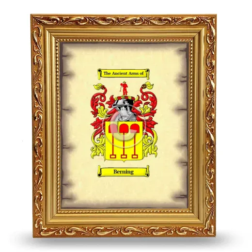 Berning Coat of Arms Framed - Gold