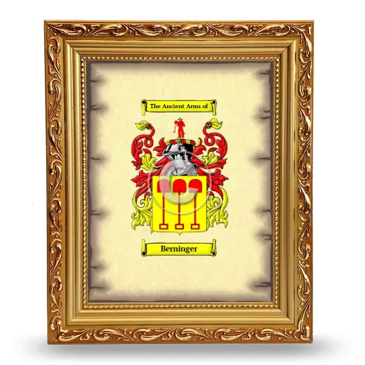 Berninger Coat of Arms Framed - Gold