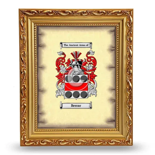 Berrar Coat of Arms Framed - Gold