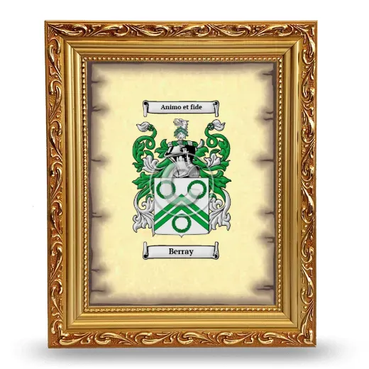 Berray Coat of Arms Framed - Gold