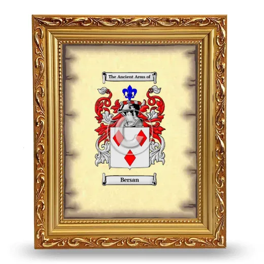 Bersan Coat of Arms Framed - Gold
