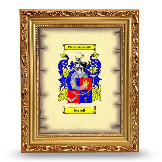 Bertell Coat of Arms Framed - Gold
