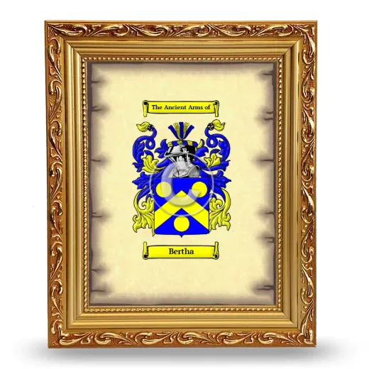 Bertha Coat of Arms Framed - Gold