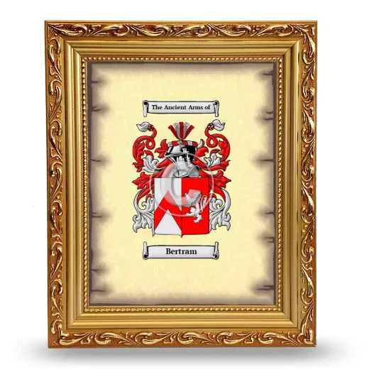 Bertram Coat of Arms Framed - Gold