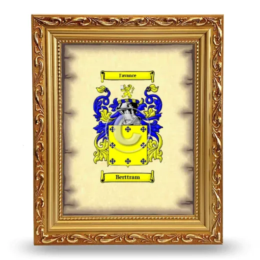 Berttram Coat of Arms Framed - Gold