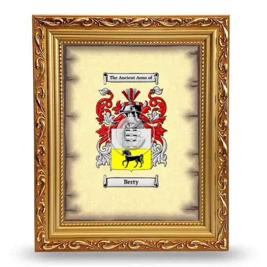 Berty Coat of Arms Framed - Gold