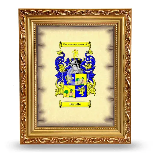 Beruffe Coat of Arms Framed - Gold