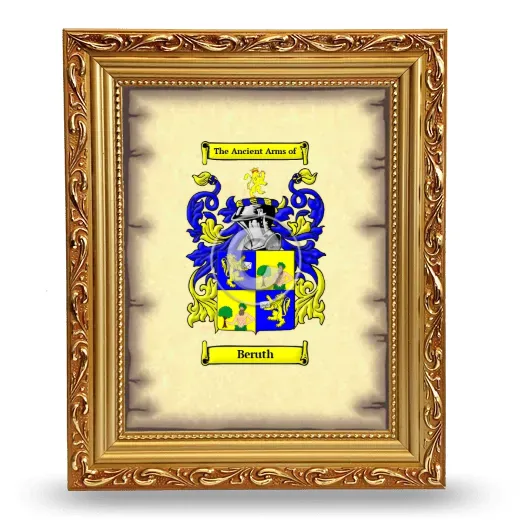 Beruth Coat of Arms Framed - Gold