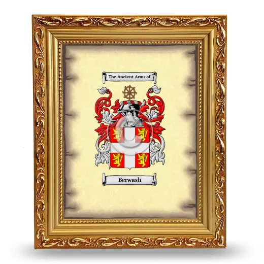 Berwash Coat of Arms Framed - Gold