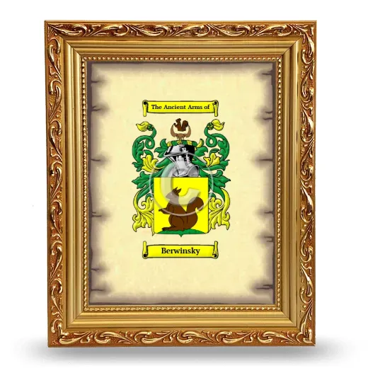 Berwinsky Coat of Arms Framed - Gold