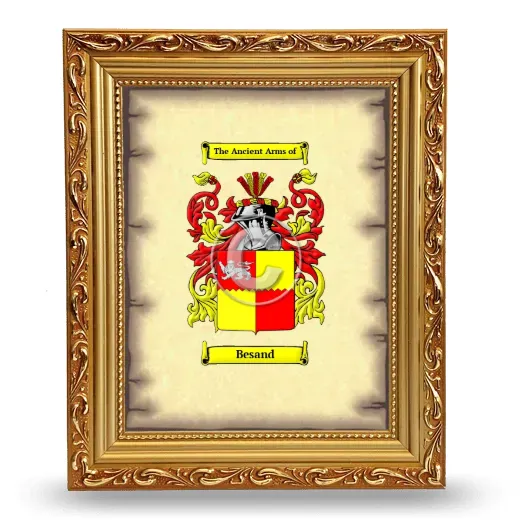Besand Coat of Arms Framed - Gold