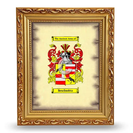 Beschwittz Coat of Arms Framed - Gold