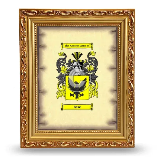 Bese Coat of Arms Framed - Gold