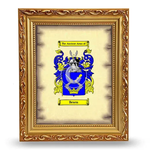 Besen Coat of Arms Framed - Gold