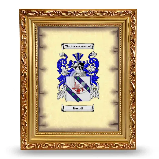 Besolt Coat of Arms Framed - Gold