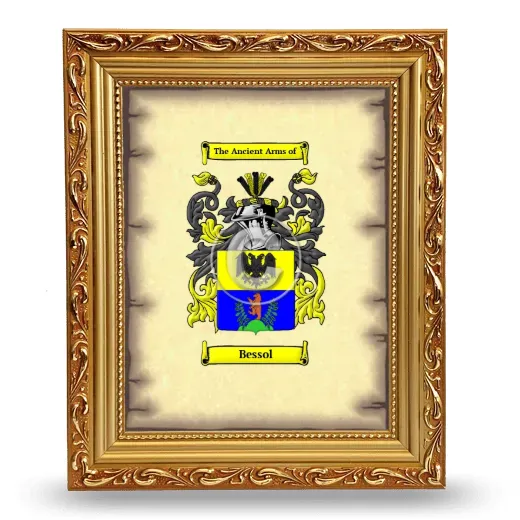 Bessol Coat of Arms Framed - Gold