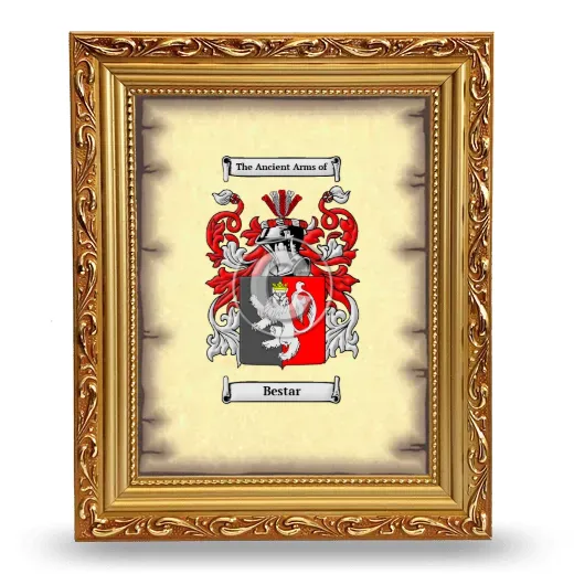 Bestar Coat of Arms Framed - Gold