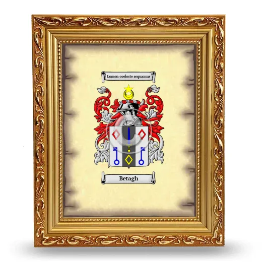 Betagh Coat of Arms Framed - Gold