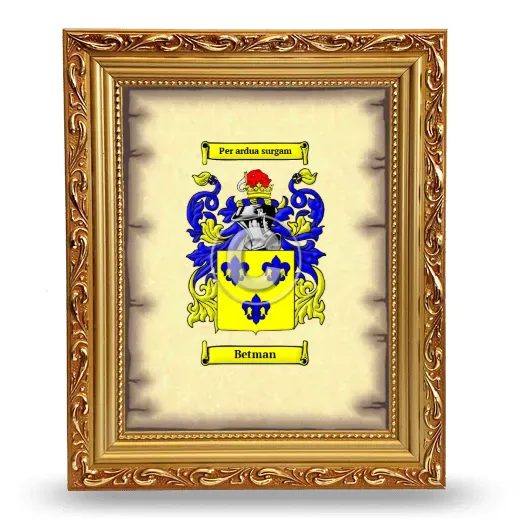 Betman Coat of Arms Framed - Gold