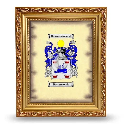 Betterworth Coat of Arms Framed - Gold