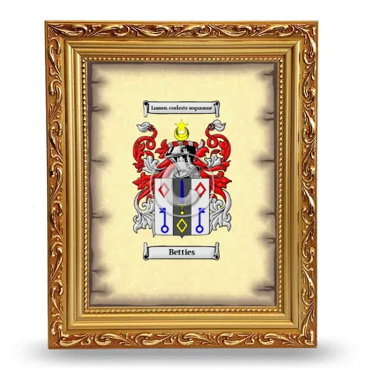Betties Coat of Arms Framed - Gold