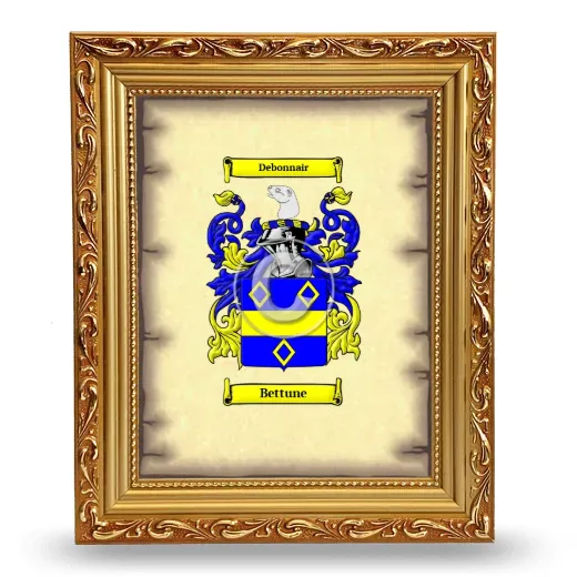 Bettune Coat of Arms Framed - Gold