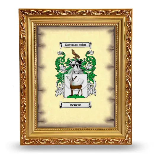 Beuern Coat of Arms Framed - Gold