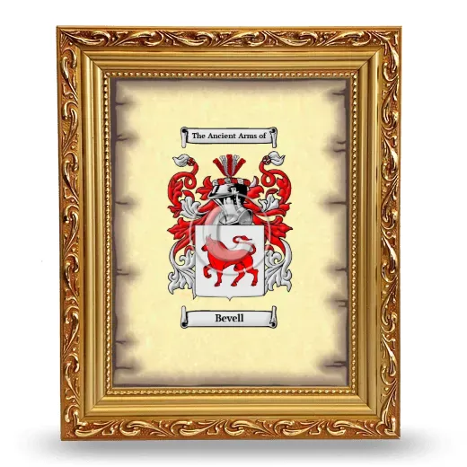 Bevell Coat of Arms Framed - Gold