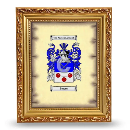 Bewer Coat of Arms Framed - Gold