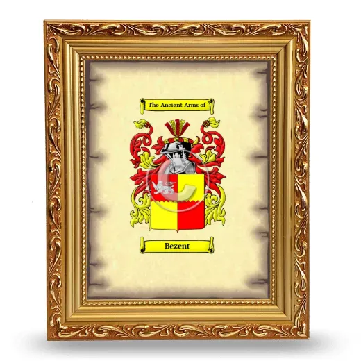 Bezent Coat of Arms Framed - Gold