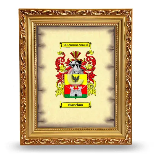 Bianchini Coat of Arms Framed - Gold