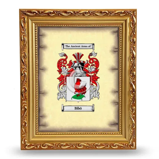 Bibö Coat of Arms Framed - Gold