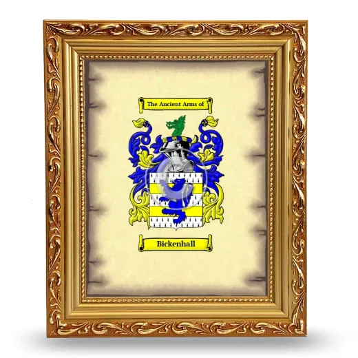 Bickenhall Coat of Arms Framed - Gold