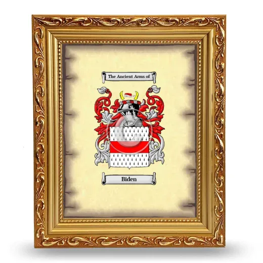 Biden Coat of Arms Framed - Gold