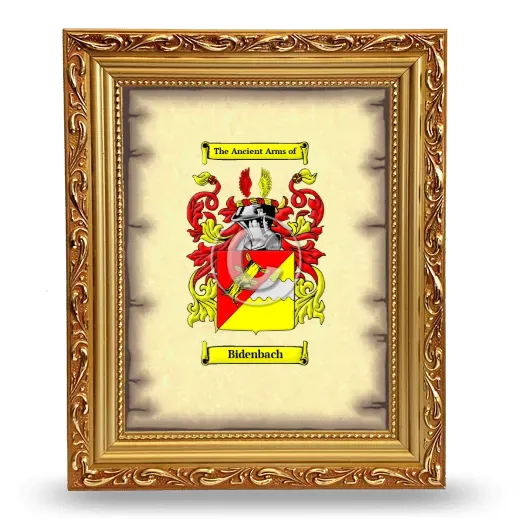 Bidenbach Coat of Arms Framed - Gold