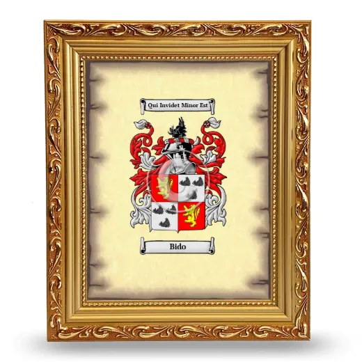 Bido Coat of Arms Framed - Gold