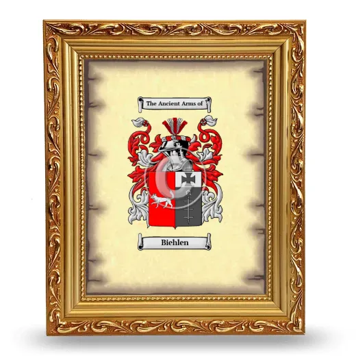Biehlen Coat of Arms Framed - Gold