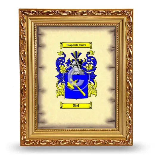 Biel Coat of Arms Framed - Gold