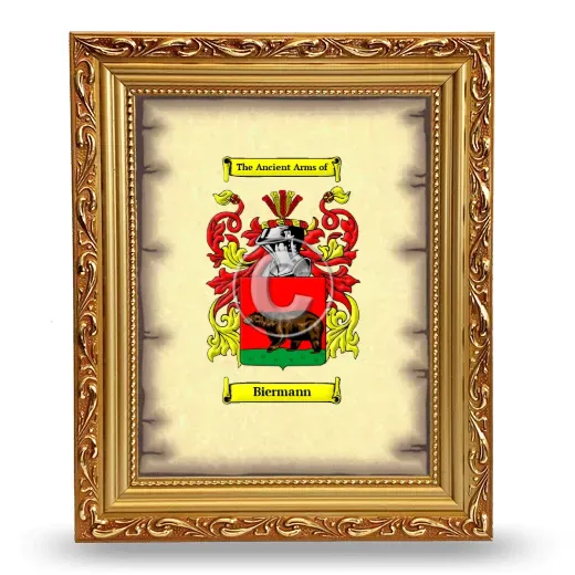 Biermann Coat of Arms Framed - Gold