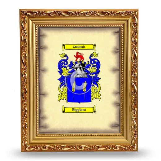 Bigglant Coat of Arms Framed - Gold