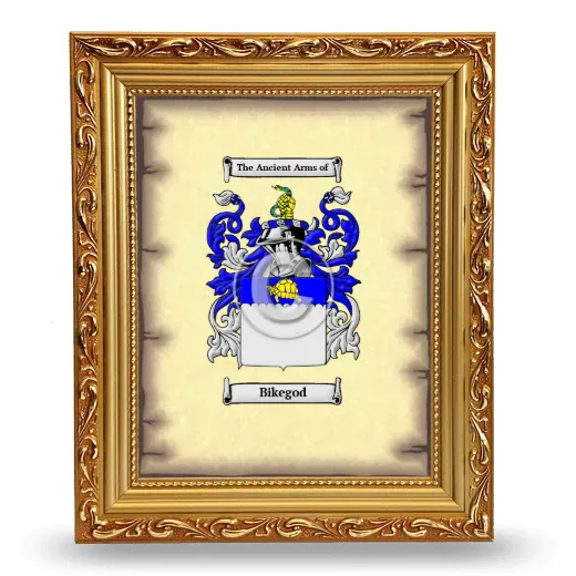 Bikegod Coat of Arms Framed - Gold