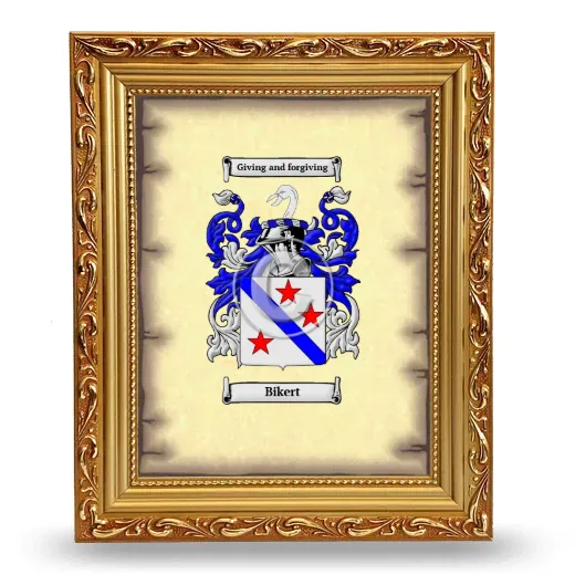 Bikert Coat of Arms Framed - Gold