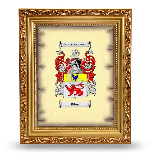 Bilan Coat of Arms Framed - Gold
