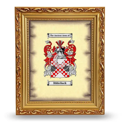 Bilderback Coat of Arms Framed - Gold