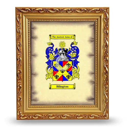 Bilington Coat of Arms Framed - Gold
